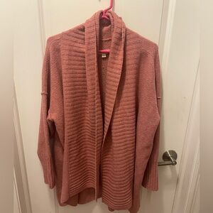 Knox Rose Pink Ribbed Knit Cardigan Sweater